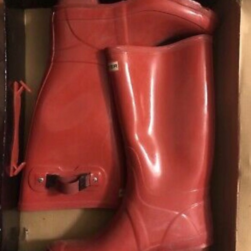 Red Tall Hunter boots
